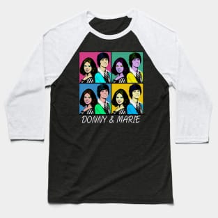 Donny and Marie Osmond 80s Pop Art Style Baseball T-Shirt